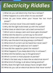 Electrical Engineer Riddle 118 To Spark Your Interest: Electricity Riddles
