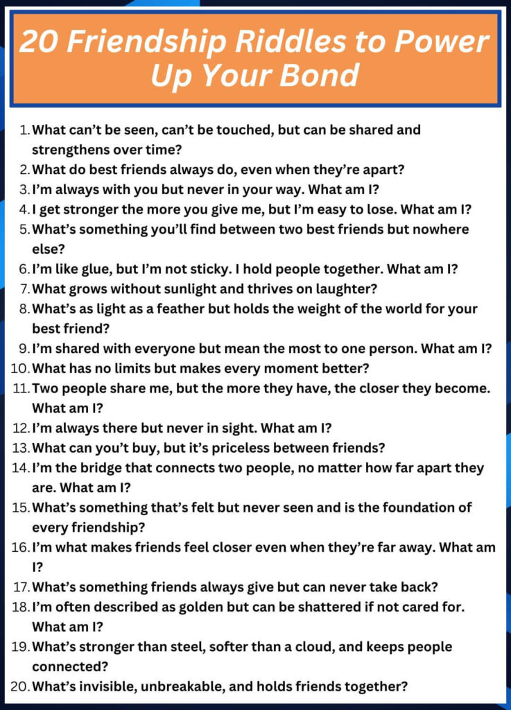 20 Friendship Riddles to Power Up Your Bond