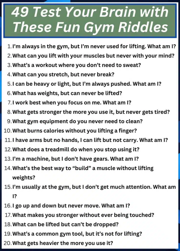49 Test Your Brain with These Fun Gym Riddles