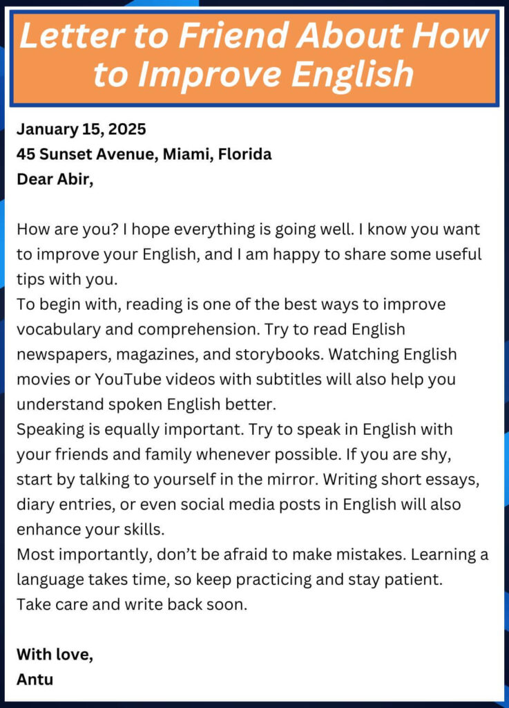 Letter to Friend About How to Improve English.j