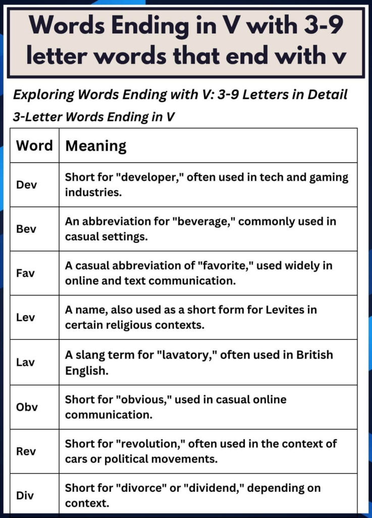 4 letter words ending in v