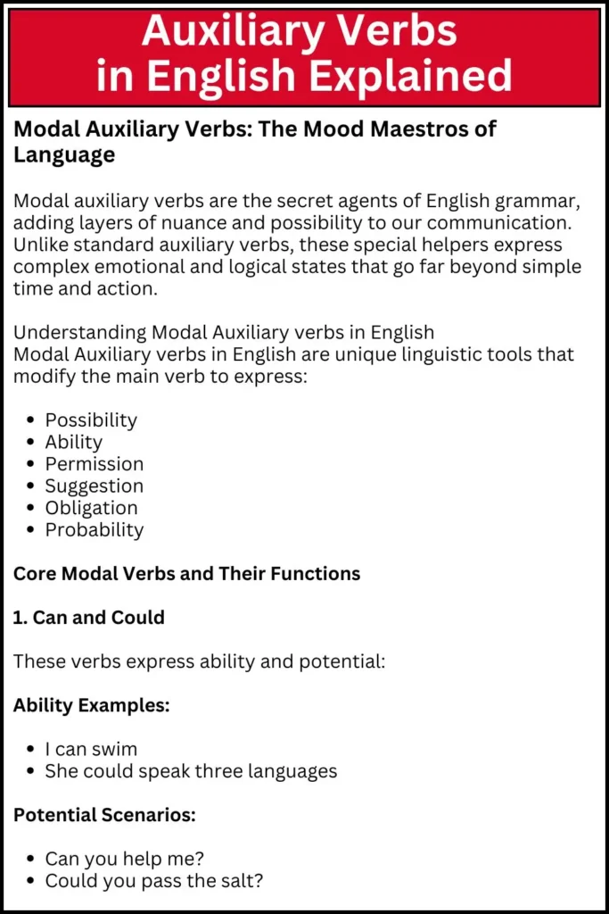 Auxiliary Verbs in English Explained