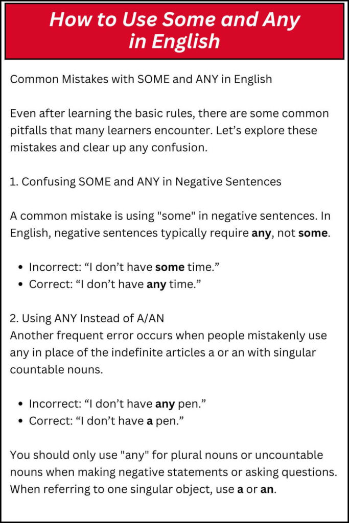 How to Use Some and Any in English