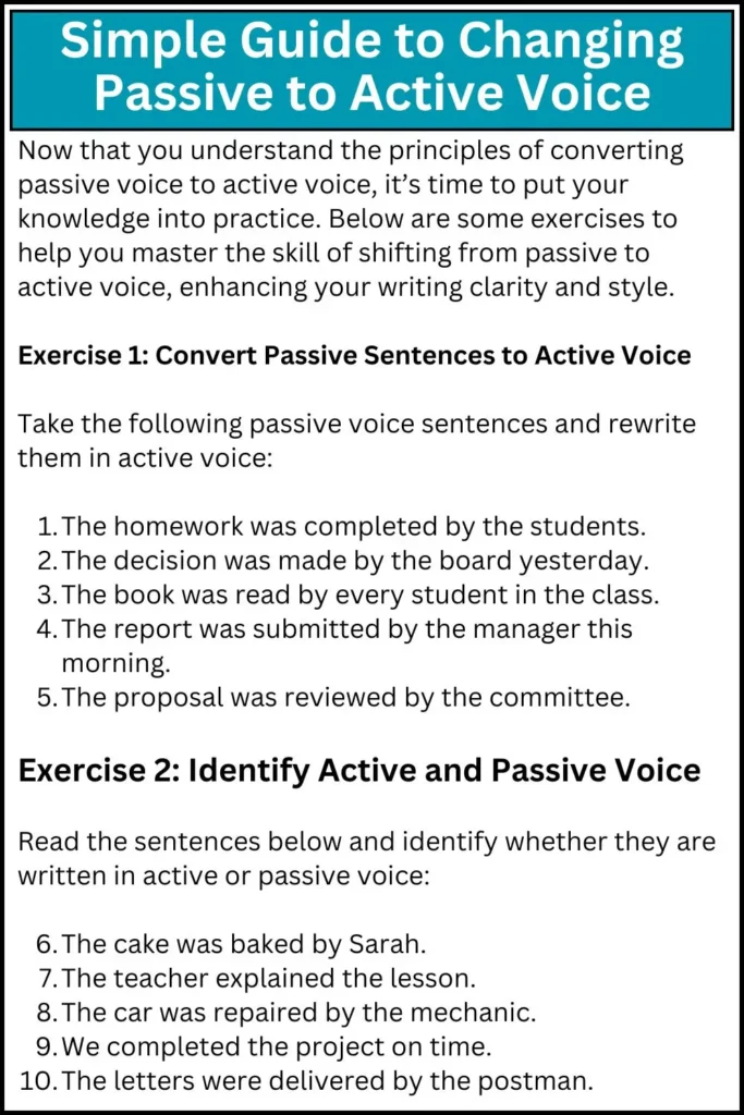 Simple Guide to Changing Passive to Active Voice