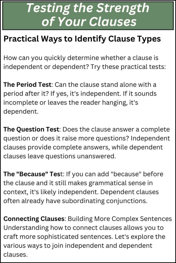 Testing the Strength of Your Clauses