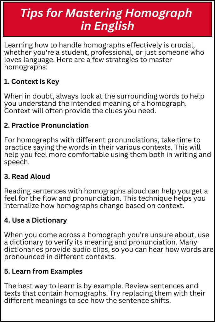 Tips for Mastering Homograph in english