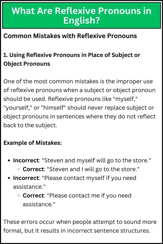 What Are Reflexive Pronouns in English