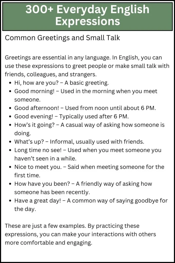 300+ Everyday English Expressions