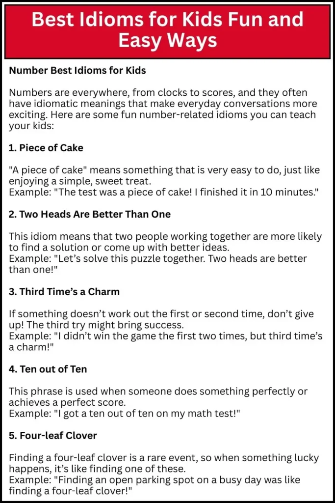 Best Idioms for Kids Fun and Easy Ways
