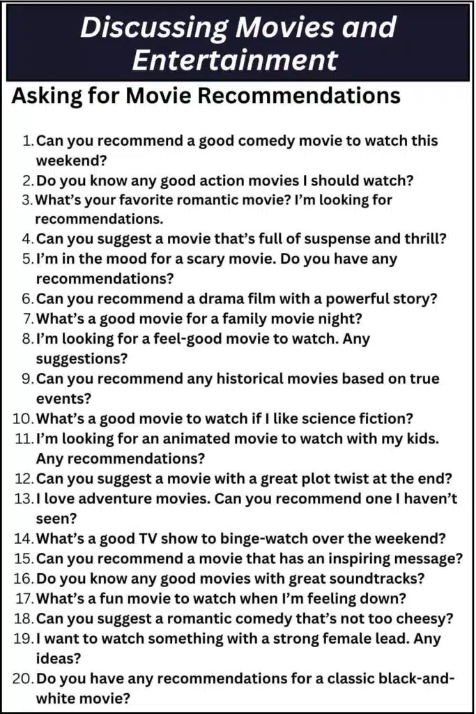 Discussing Movies and Entertainment for Talking About English Sentences