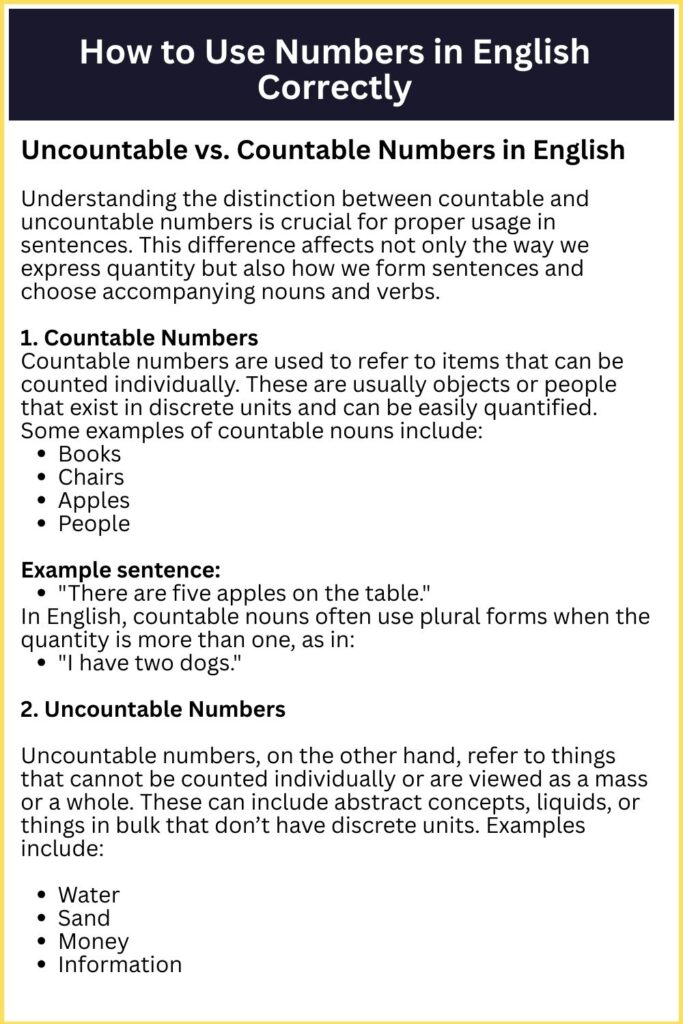 How to Use Numbers in English Correctly