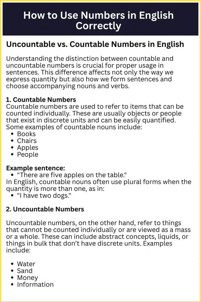 How to Use Numbers in English Correctly
