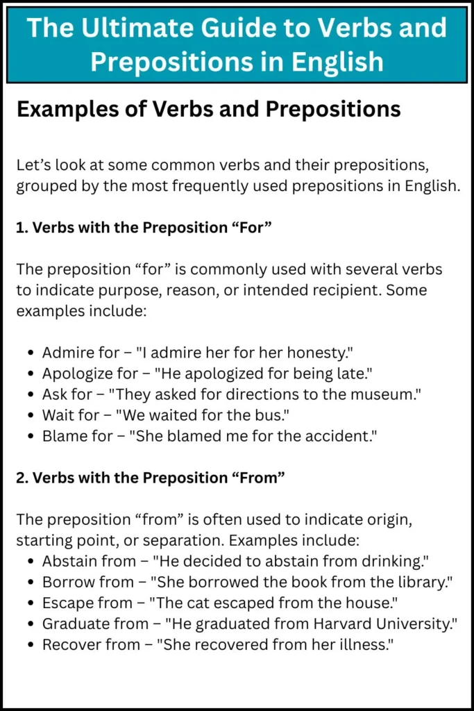 The Ultimate Guide to Verbs and Prepositions in English