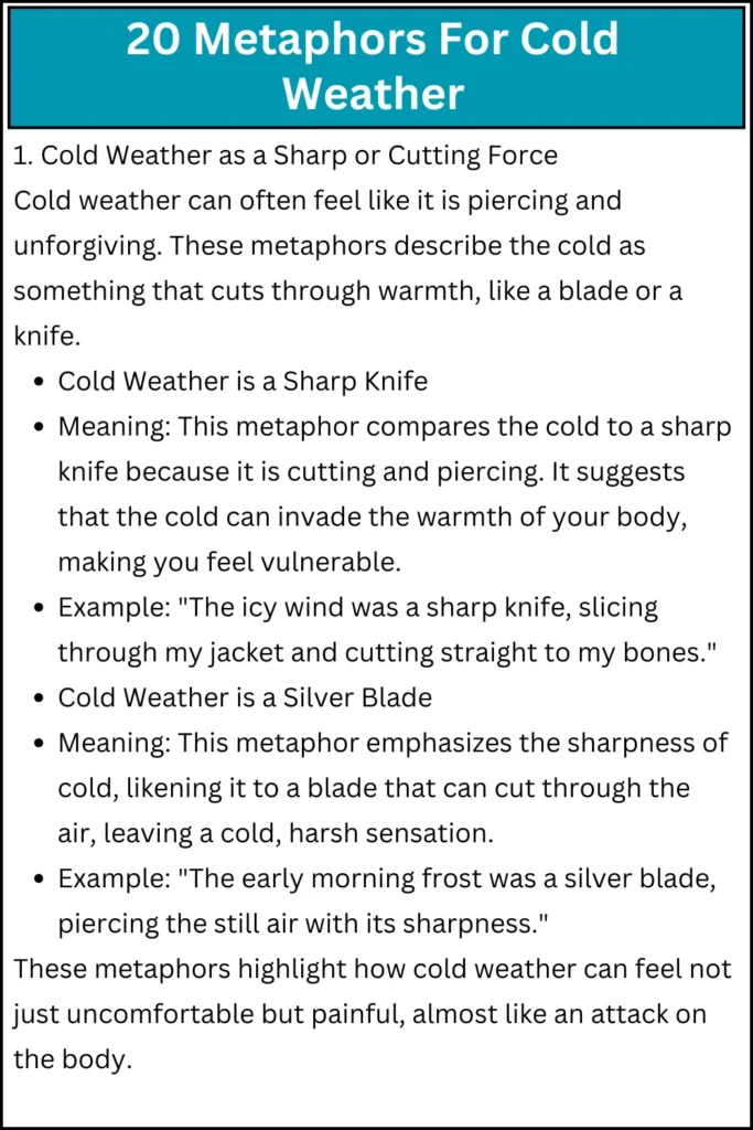 20 Metaphors For Cold Weather