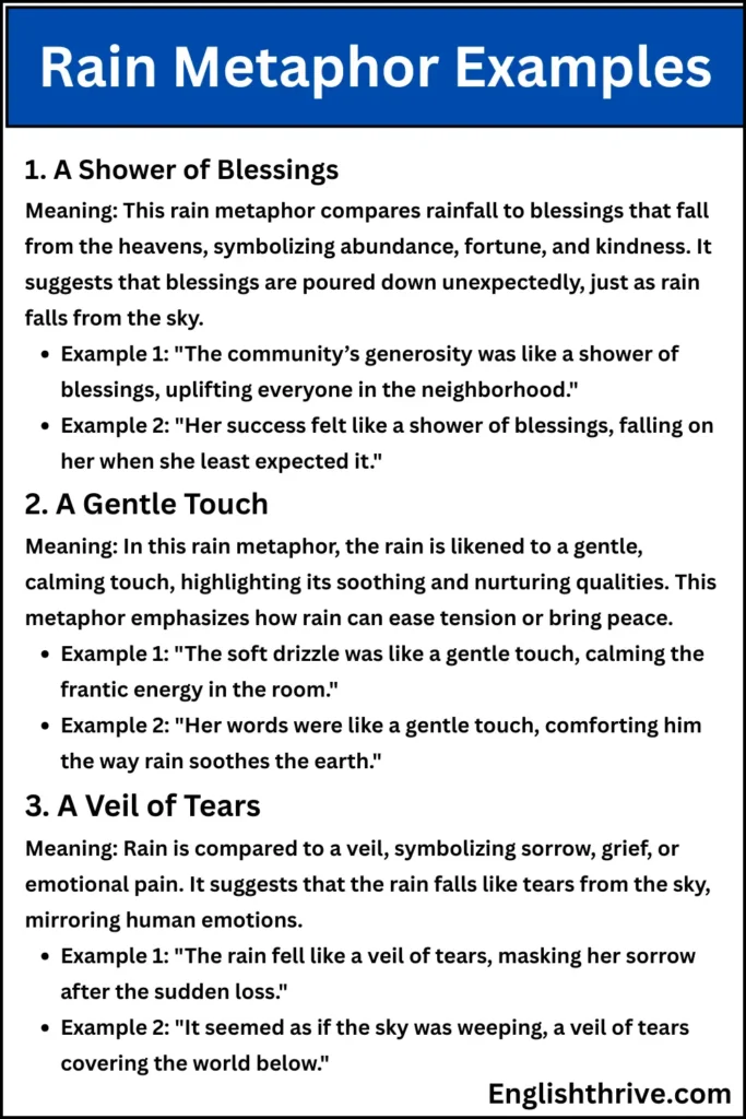 Rain Metaphor Examples