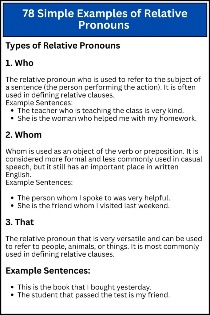 78 Simple Examples of Relative Pronouns