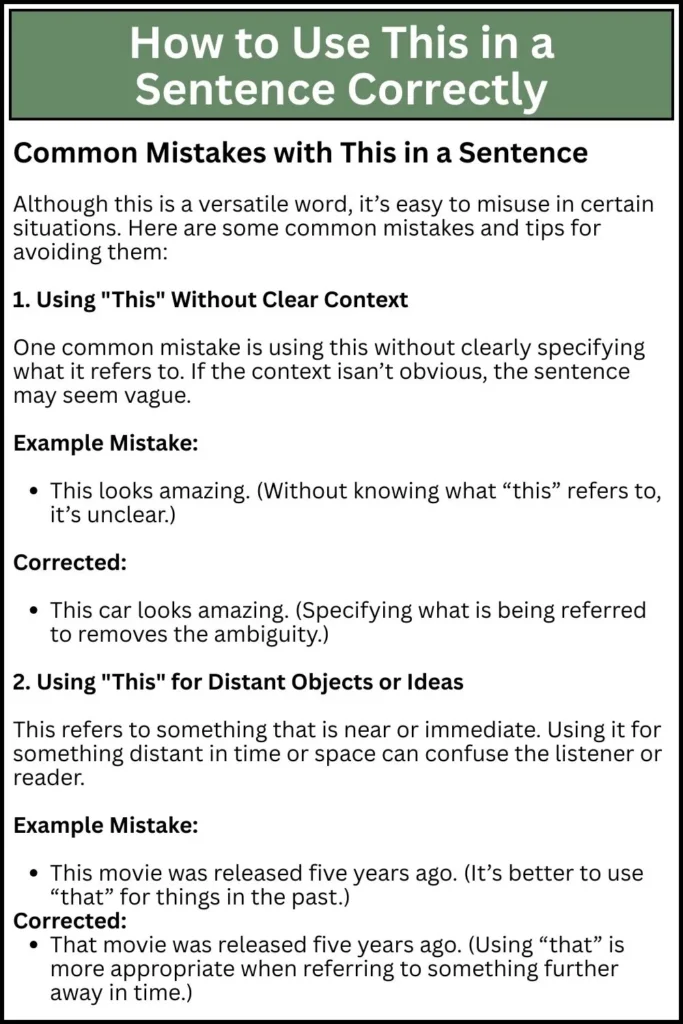How to Use This in a Sentence Correctly