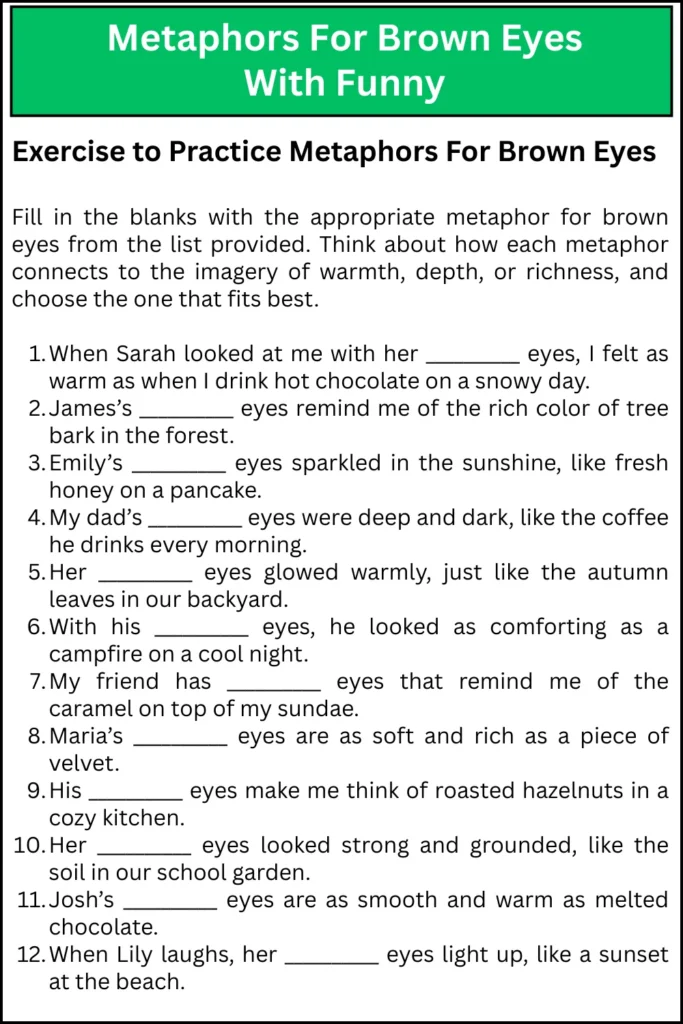 Metaphors For Brown Eyes With Funny