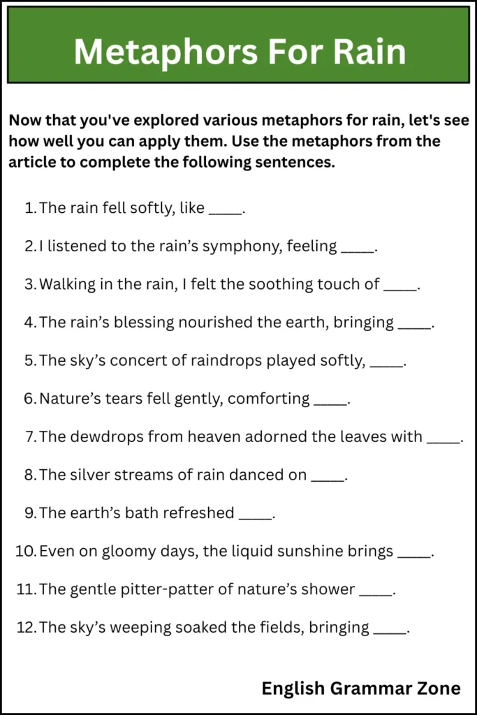 Metaphors For Rain