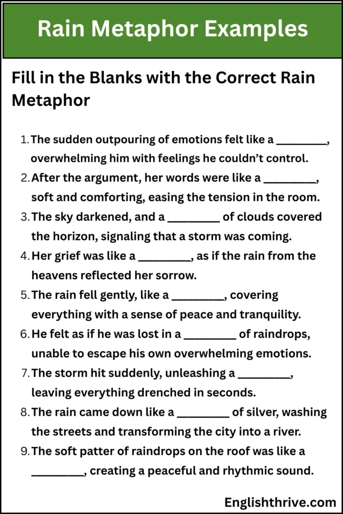 Rain Metaphor Examples