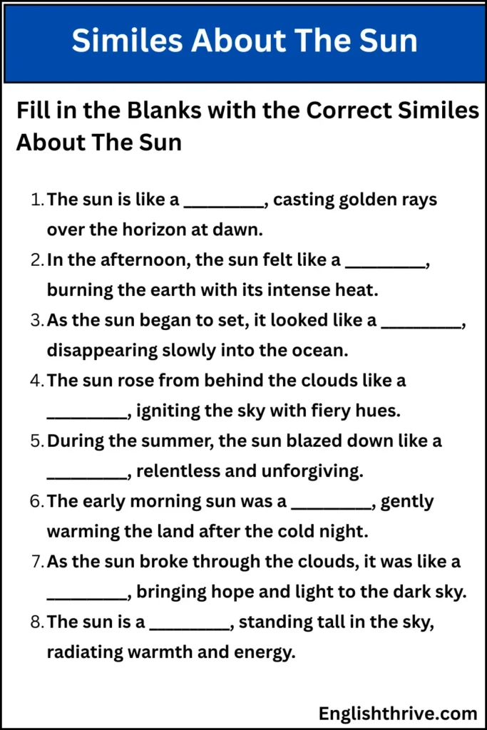 Similes About The Sun