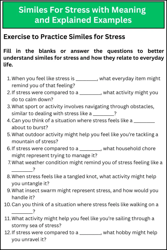 Similes For Stress with Meaning and Explained Examples