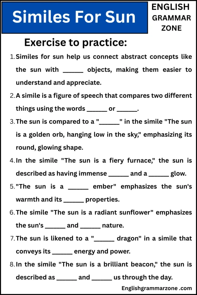 Similes For Sun