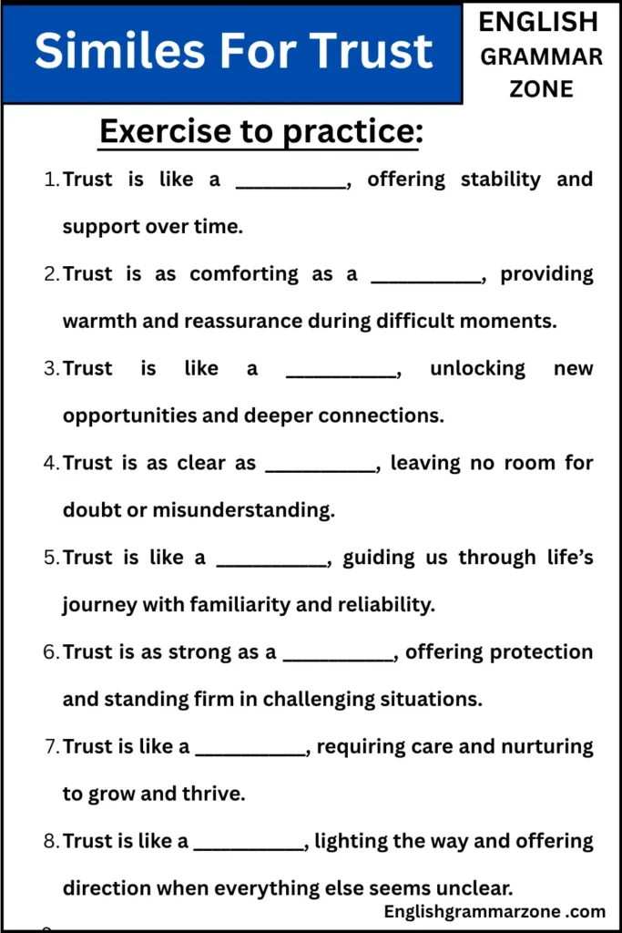 Similes For Trust