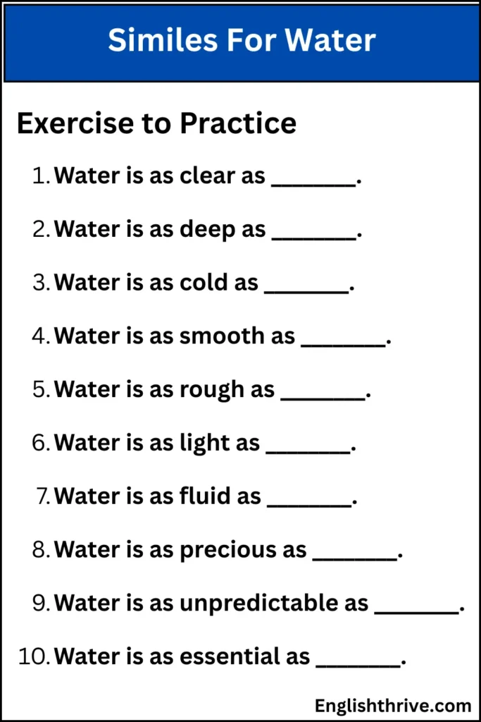 Similes For Water