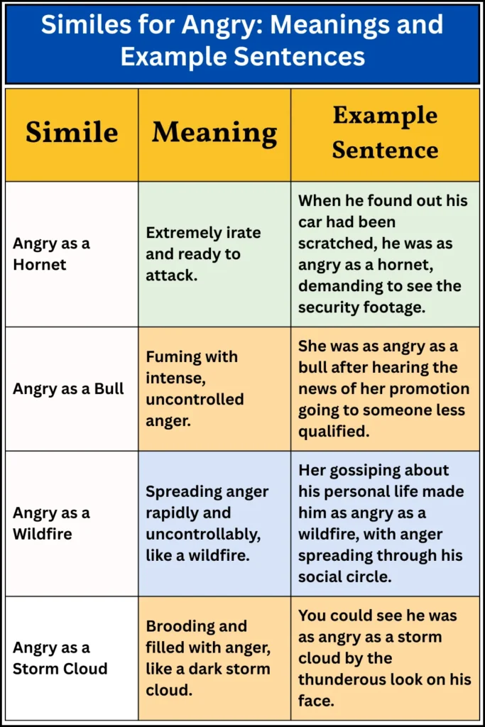 Similes for Angry_ Meanings and Example Sentences